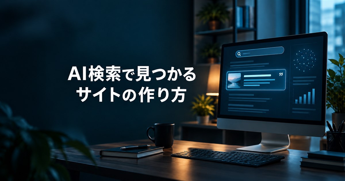 AI検索でサイトが見つかる仕組みを示すイメージ