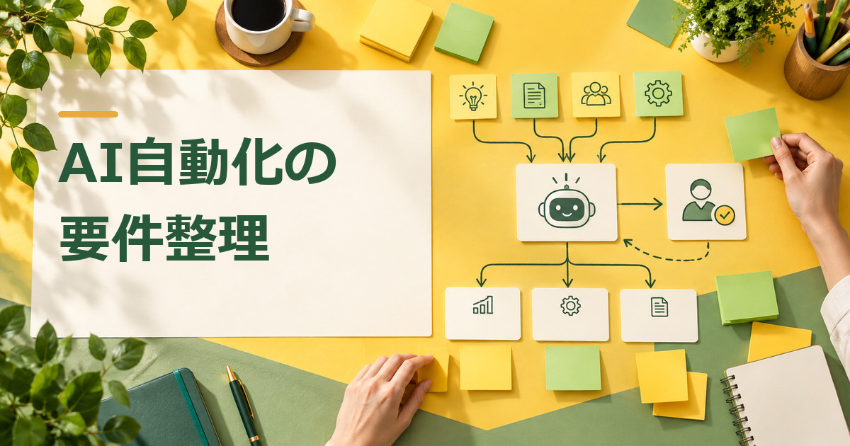 AI業務自動化を開発会社へ依頼する前の要件整理｜相談時の確認項目のイメージ